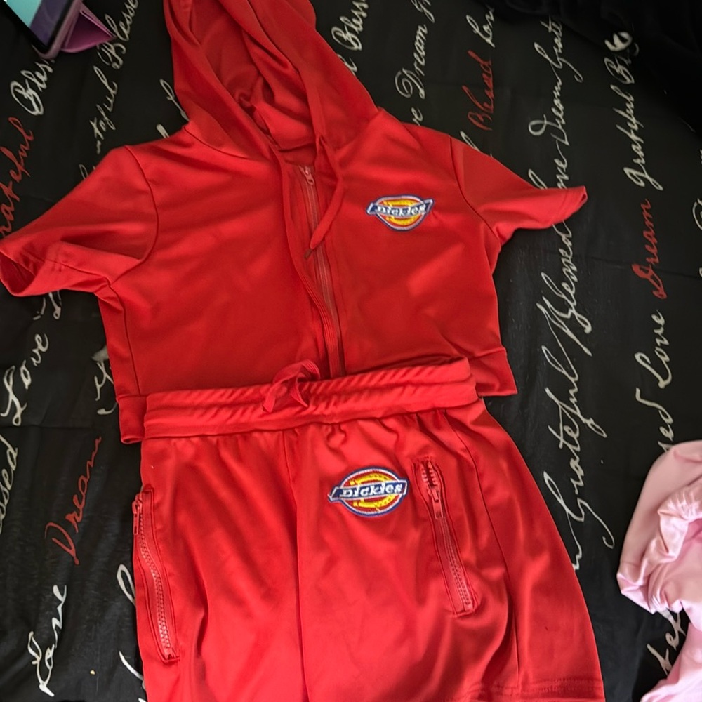 dickies crop jacket and shorts set
